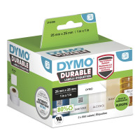 DYMO Authentic LabelWriter Durable Labels | 25mm x 25mm | White Poly | 2 Rolls of 850 (1,700 Self-Adhesive Labels) | High-Performance | For LabelWriter Label Makers
