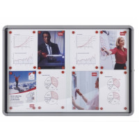 Nobo Premium Plus Magnetic Lockable Notice Board Sliding Door 8xA4