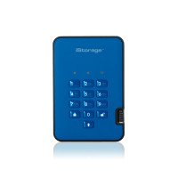 iStorage diskAshur² HDD 1TB Blue | Secure Portable Hard Drive |AES-XTS 256-bit Hardware Encryption | PIN protected | OS & Platform Independent | TAA Compliant|Brute force hack defence | Dust/Water Resistant