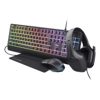 Trust GXT 792 Quadrox keyboard Mouse included Gaming USB QWERTY UK English Black
