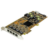 StarTech.com 4 Port Gigabit Power over Ethernet PCIe Network Card - PSE / PoE PCI Express NIC - TAA