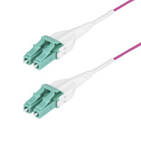StarTech.com 5m (16ft) LC to LC (UPC) OM4 Multimode Fiber Optic Cable, Erika Violet, 50/125µm, 40G/100G, LOMMF/VCSEL, Uniboot Fiber Jumper Cord, OFNR Riser Rated