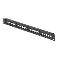 StarTech.com 24 Port 1U Blank Keystone Patch Panel with Cable Management Bar, Rackmount Cat6 Patch Panel for RJ45 UTP Ethernet Network Jacks