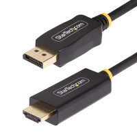 StarTech.com 1m DisplayPort to HDMI Adapter Cable, 4K 60Hz with HDR, DP to HDMI 2.0b, Active Video Converter, DisplayPort Desktop to HDMI Monitor