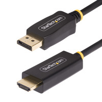 StarTech.com 2m DisplayPort to HDMI Adapter Cable, 4K 60Hz with HDR, DP to HDMI 2.0b, Active Video Converter, DisplayPort Desktop to HDMI Monitor