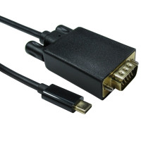 USB C to VGA 1080P 60HZ  2 Meter Black Data Cable