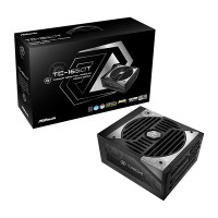 ASRock TC-1650T, 1600W ATX Power Supply Unit, 80 PLUS TITANIUM Certified. 135mm Striped Axial FDB Fan, High Efficiency PSU
