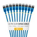 StarTech.com 15cm Blue Ultra Slim Cat6A Ethernet Cable, 10 pack, Snagless, FTP, Pure Bare Copper Wire, 34AWG Ultra Slim RJ45 Network Patch Cord, Individually Tested