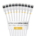 StarTech.com 30cm White Ultra Slim Cat6A Ethernet Cable, 10 Pack, Snagless, FTP, Pure Bare Copper Wire, 34AWG Ultra Slim RJ45 Network Patch Cord, Individually Tested