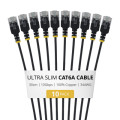 StarTech.com 30cm Black Ultra Slim Cat6A Ethernet Cable, 10 pack, UTP, Pure Bare Copper Wire, 34AWG Ultra Slim RJ45 Network Patch Cord, Individually Tested