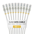 StarTech.com 25cm Gray Slim CAT6 Cable, 10 Pack, Snagless, 100W PoE, UTP, LSZH, 28AWG Pure Bare Copper Wire, Slim RJ45 Network Patch Cord w/Strain Reliefs, Individually Tested