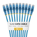 StarTech.com 50cm Blue Slim CAT6 Cable, 10 Pack, Snagless, 100W PoE, UTP, LSZH, 28AWG Pure Bare Copper Wire, Slim RJ45 Network Patch Cord w/Strain Reliefs, Individually Tested