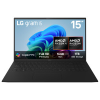 LG Gram 15Z80T-G 15.6" Hybrid AI Copilot+PC Laptop - AMD Ryzen 7 AI 350, 1TB SSD, 16 GB RAM - Black - [2025]