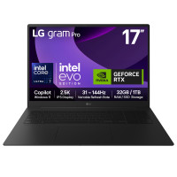 LG Gram Pro 17Z90TR-E 17" Hybrid AI Laptop - Intel® Core™ Ultra 7 255H, NVIDIA GeForce RTX5050 GPU, 1TB SSD, 32 GB RAM - Black - [2025]