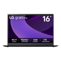 LG Gram Pro 16Z90TP-K.AA78A1 laptop Intel Core Ultra 7 225H 40.6 cm (16") WQXGA+ 16 GB LPDDR5x-SDRAM 1 TB SSD Wi-Fi 7 (802.11be) Windows 11 Home UK English Black