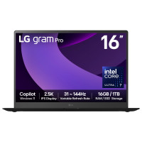 LG Gram Pro 16Z90TP-G 16" Hybrid AI Laptop - Intel® Core™ Ultra 7 255H, 1TB SSD, 16 GB RAM - Black - [2025]