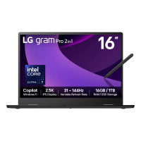 LG Gram Pro 2in1 16T90TP-G 16" Hybrid AI 2-in-1 Laptop - Intel® Core™ Ultra 7 255H, 1TB SSD, 16 GB RAM - Black - [2025]