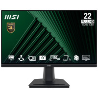 MSI Pro MP225V 21.45 Inch Monitor, FHD (1920 x 1080), 100Hz, VA, 1ms, 1x HDMI 1.4b, 1x D-Sub(VGA), Anti-Glare, Anti-Flicker, Less Blue light, TÜV Certified, VESA, Kensington, Black