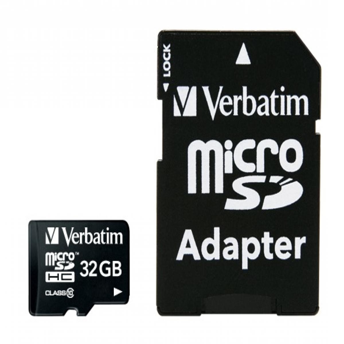 Verbatim MicroSD Class 10 32GB +Adaptor