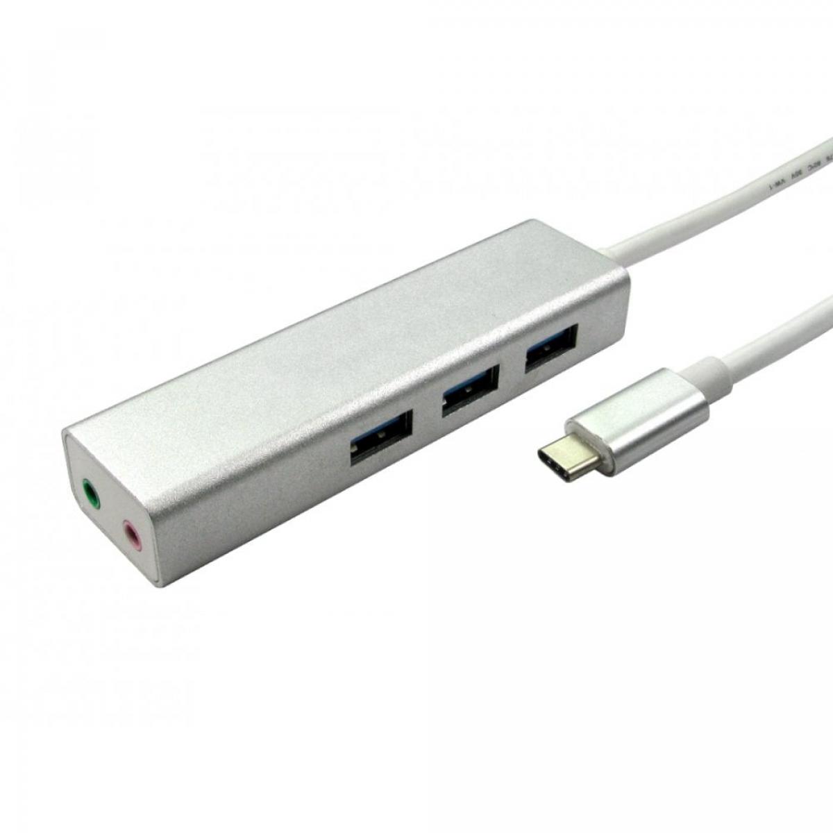 CDL USB C-3 Port USB 3 Hub+2x3.5mm