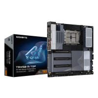 GIGABYTE TRX50 AI TOP-2B Motherboard - AMD Ryzen Threadripper PRO 7000 CPUs, 16+8+4 Phases Digital VRM, up to 5200 MHz DDR5, 4xPCIe 5.0 M.2, Wi-Fi 7, 10 GbE LAN, USB 4