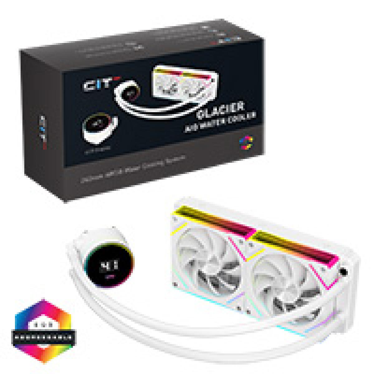 CiT Pro Glacier Watercooler 240mm White With Temperature Display