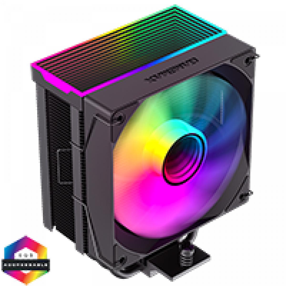 GameMax Sigma 550 Black ARGB CPU Cooler With 120mm PWM ARGB Infinity Fan 5 x 6mm Heat Pipes TDP 220W