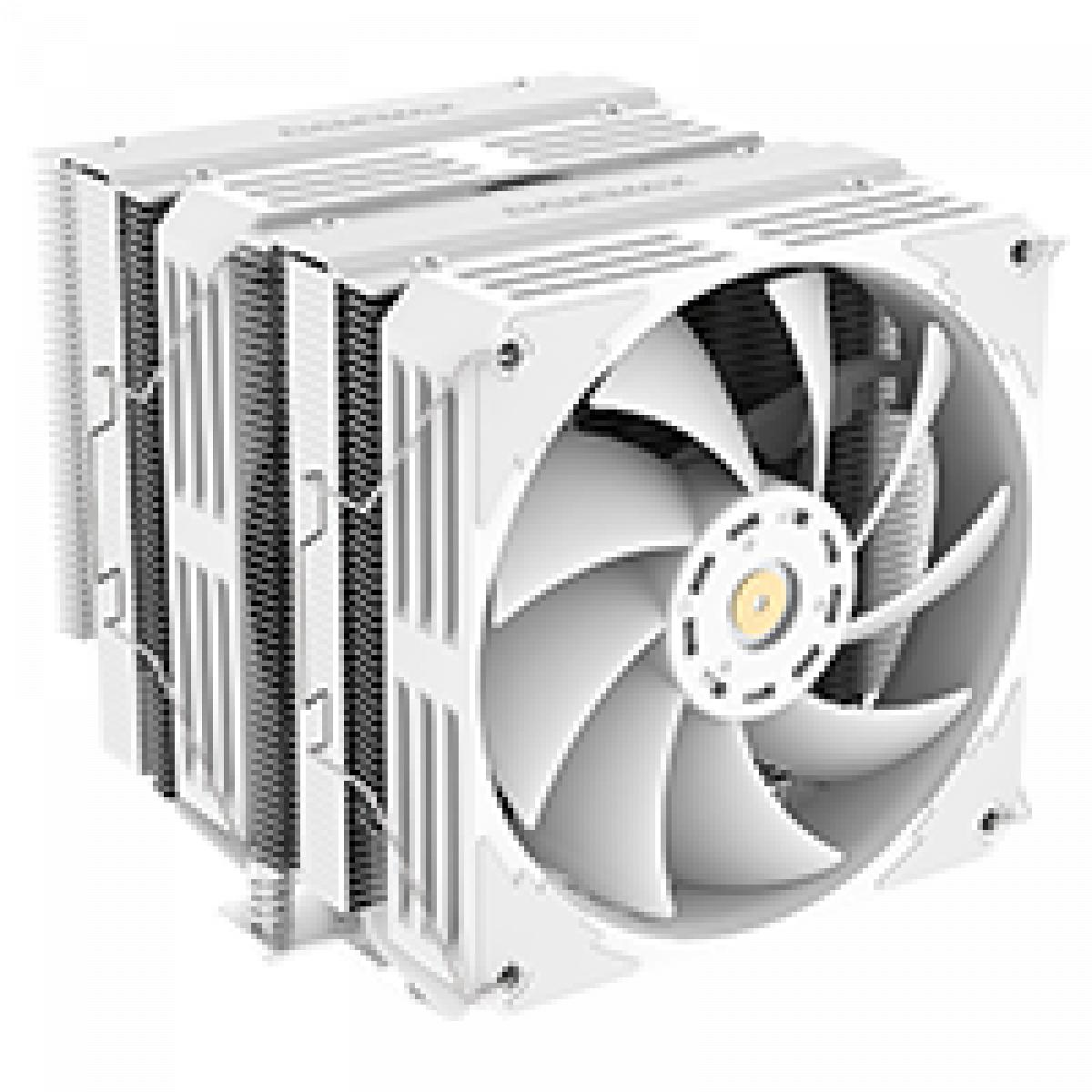 GameMax Twin600 Dual-Tower White CPU Cooler With 120mm Fluid Dynamic Bearing PWM Fan 6 x 6mm Heat Pipes TDP 250W