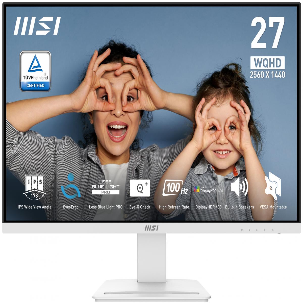MSI Pro MP273QW E2 computer monitor 68.6 cm (27") 2560 x 1440 pixels Wide Quad HD White