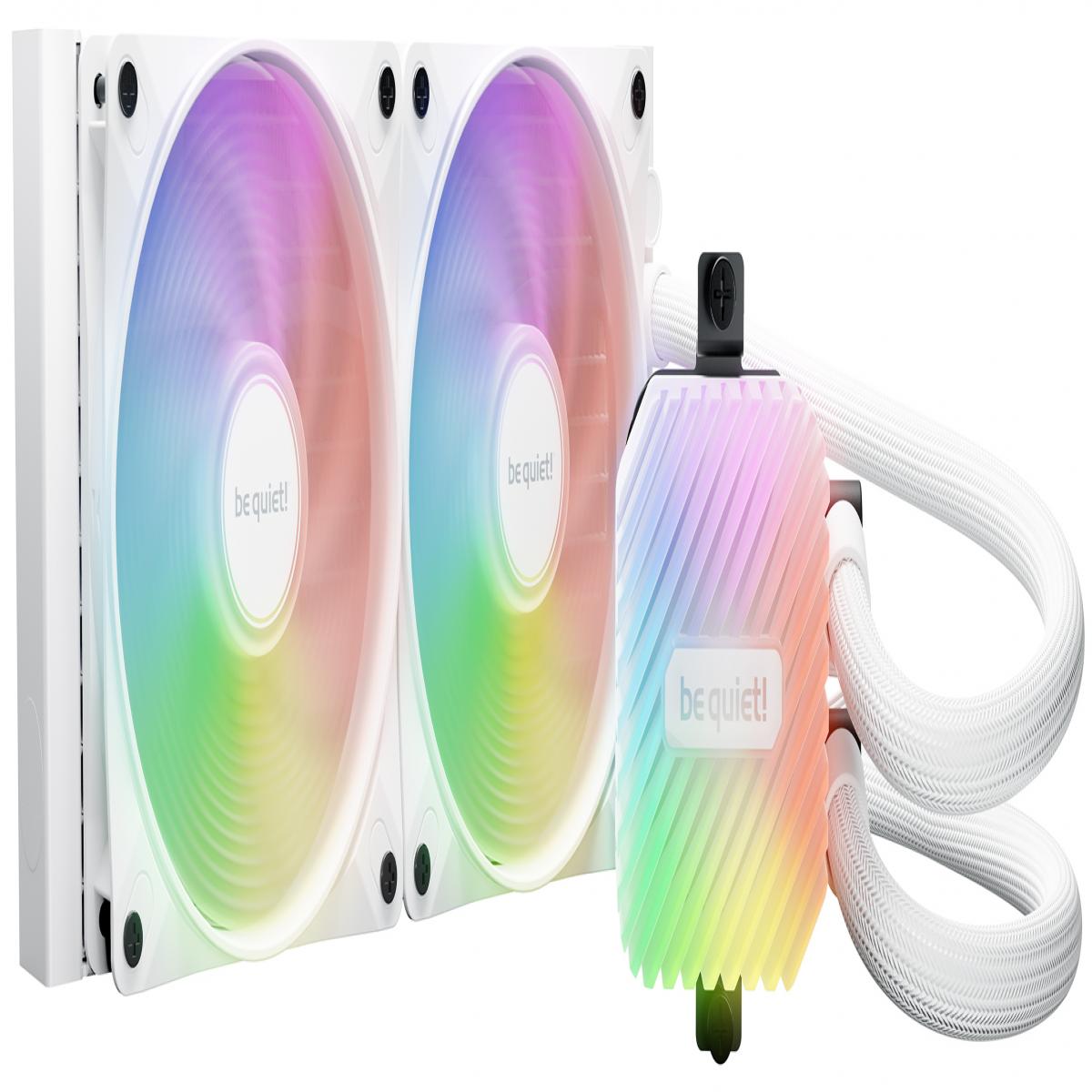 be quiet! Light Loop 240mm AIO CPU Liquid Cooler, High-Performance ARGB Lighting, Dual 120mm PWM Fans, Ultra-Quiet Operation, Easy Maintenance, Intel/AMD Compatible, White