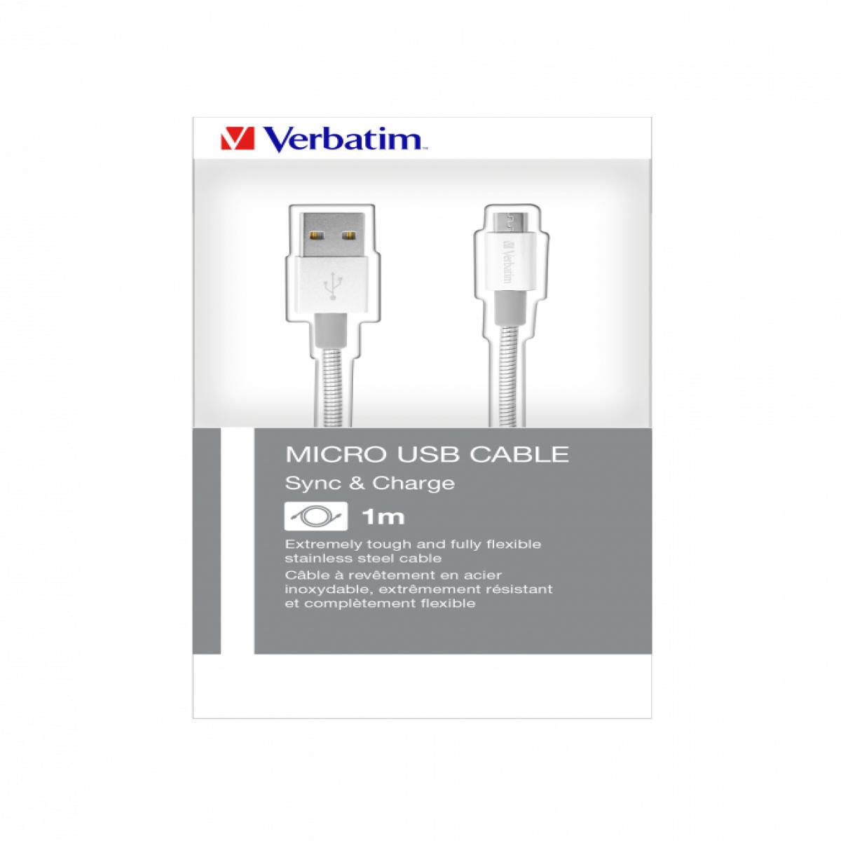 Verbatim Micro USB Sync & Charge Cable 100cm Silver