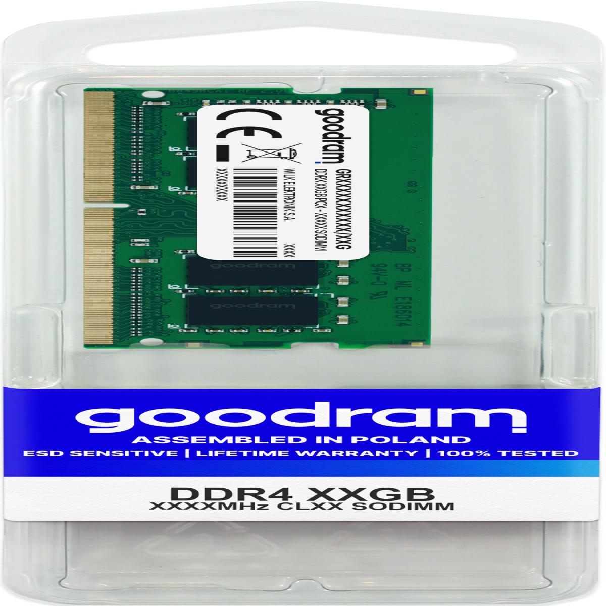 Goodram GR2666S464L19S/8G memory module 8 GB 1 x 8 GB DDR4 260-pin SO-DIMM