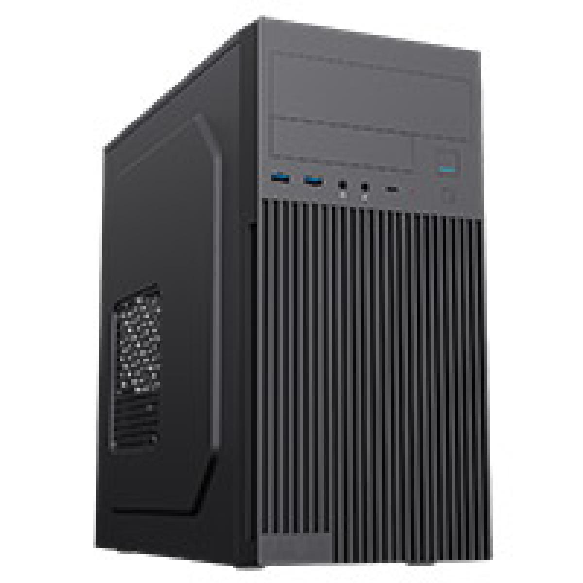 CiT Mentor Micro-ATX Office PC Case With USB Type C and 80mm Rear Black Fan Included