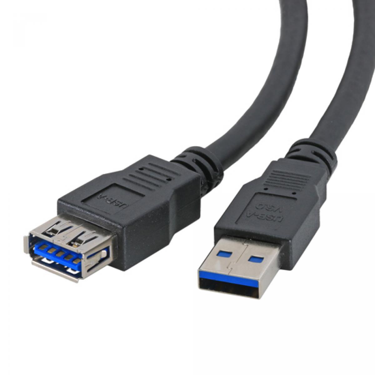 CNL 2M USB-A 3.0 M-F Bk PVC Ext.