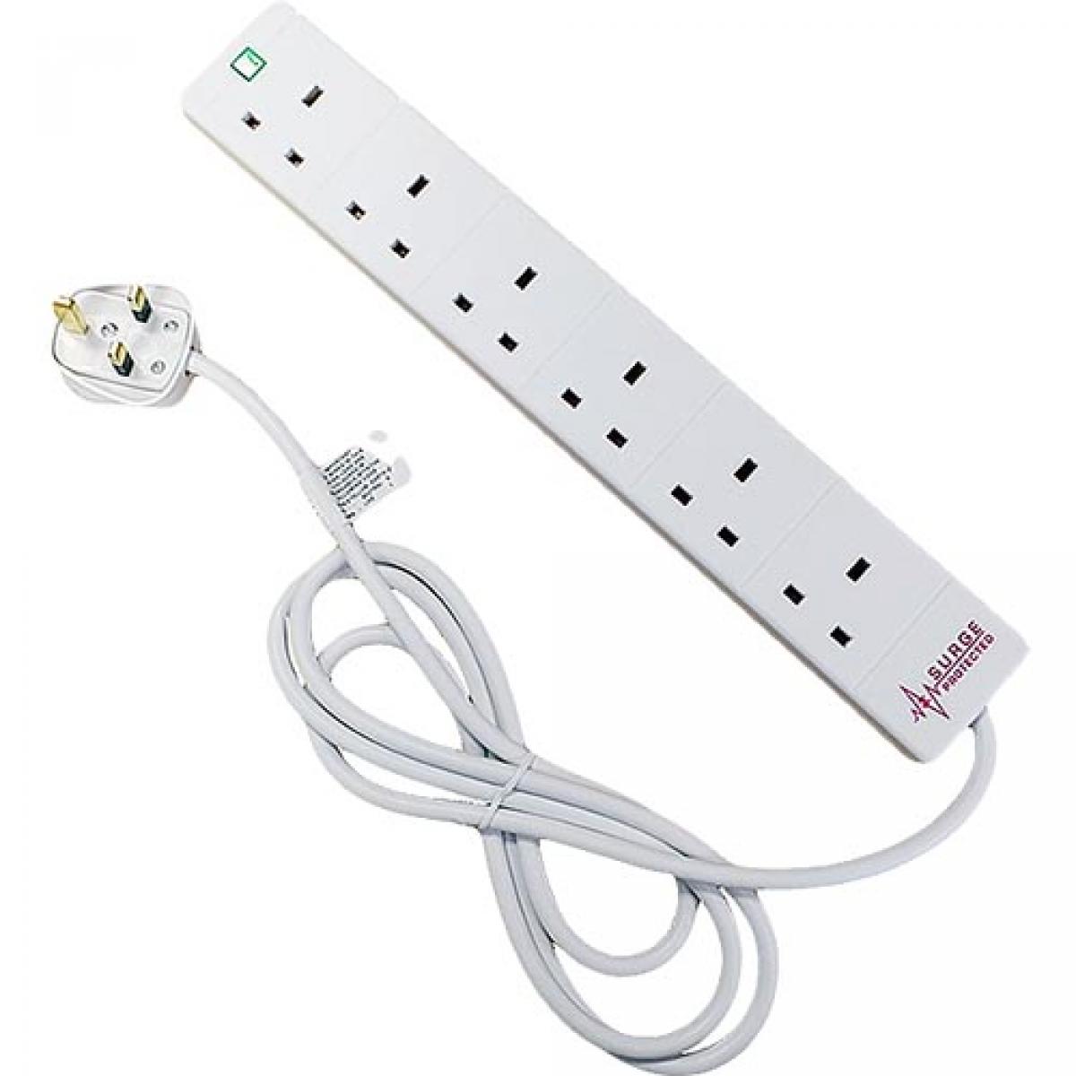 CNL 6W UK 13A SURGE PROTECT Wh 5M Lead