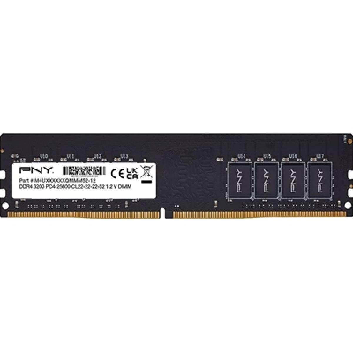 PNY Performance MD8GSD43200-SI 8GB (1x 8GB) DIMM System Memory, 3200MHz, DDR4, CL22 - Bulk