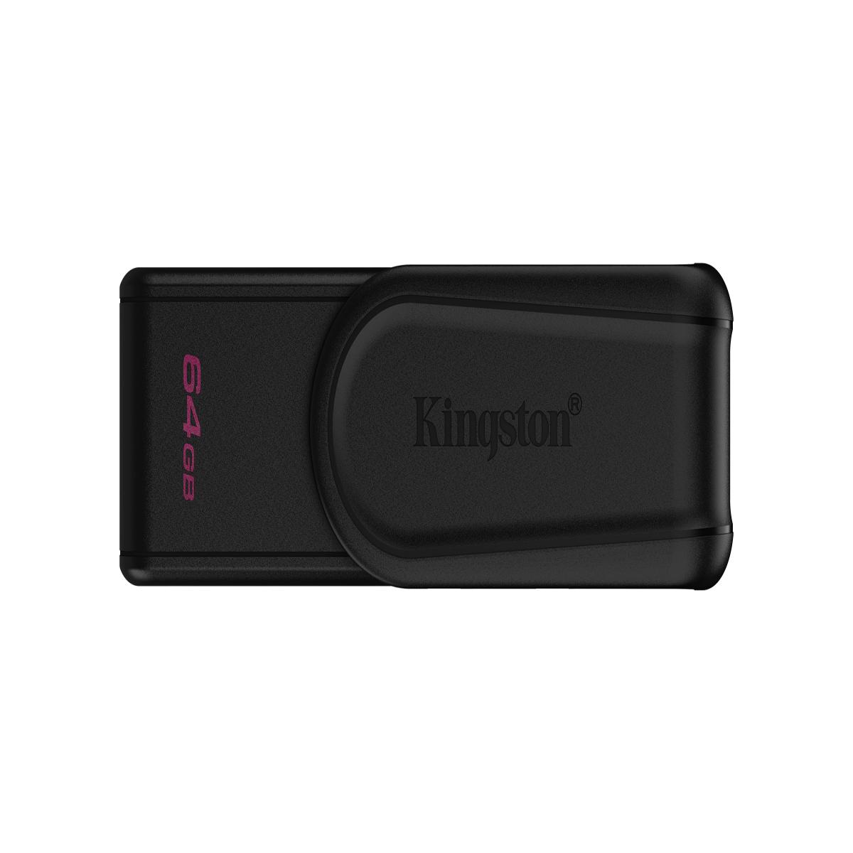 Kingston DataTraveler Exodia S DTXS/64GB USB Flash Drive, 64GB, USB 3.2,  Black, Swivel Cap Design