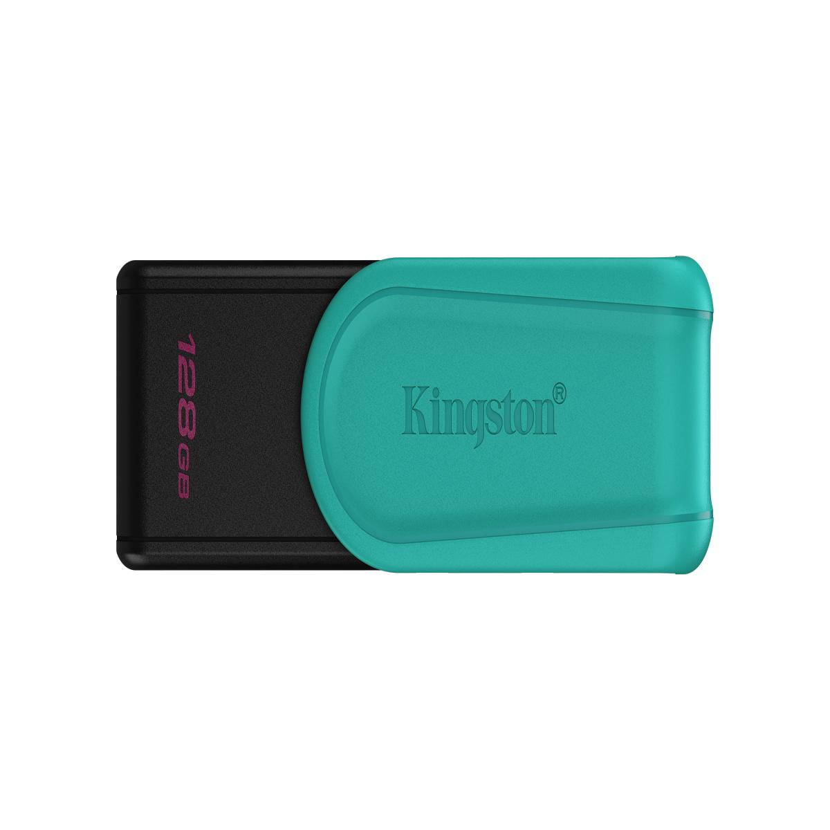 Kingston DataTraveler Exodia S DTXS/128GB USB Flash Drive, 128GB, USB 3.2, Black/Green, Swivel Cap Design