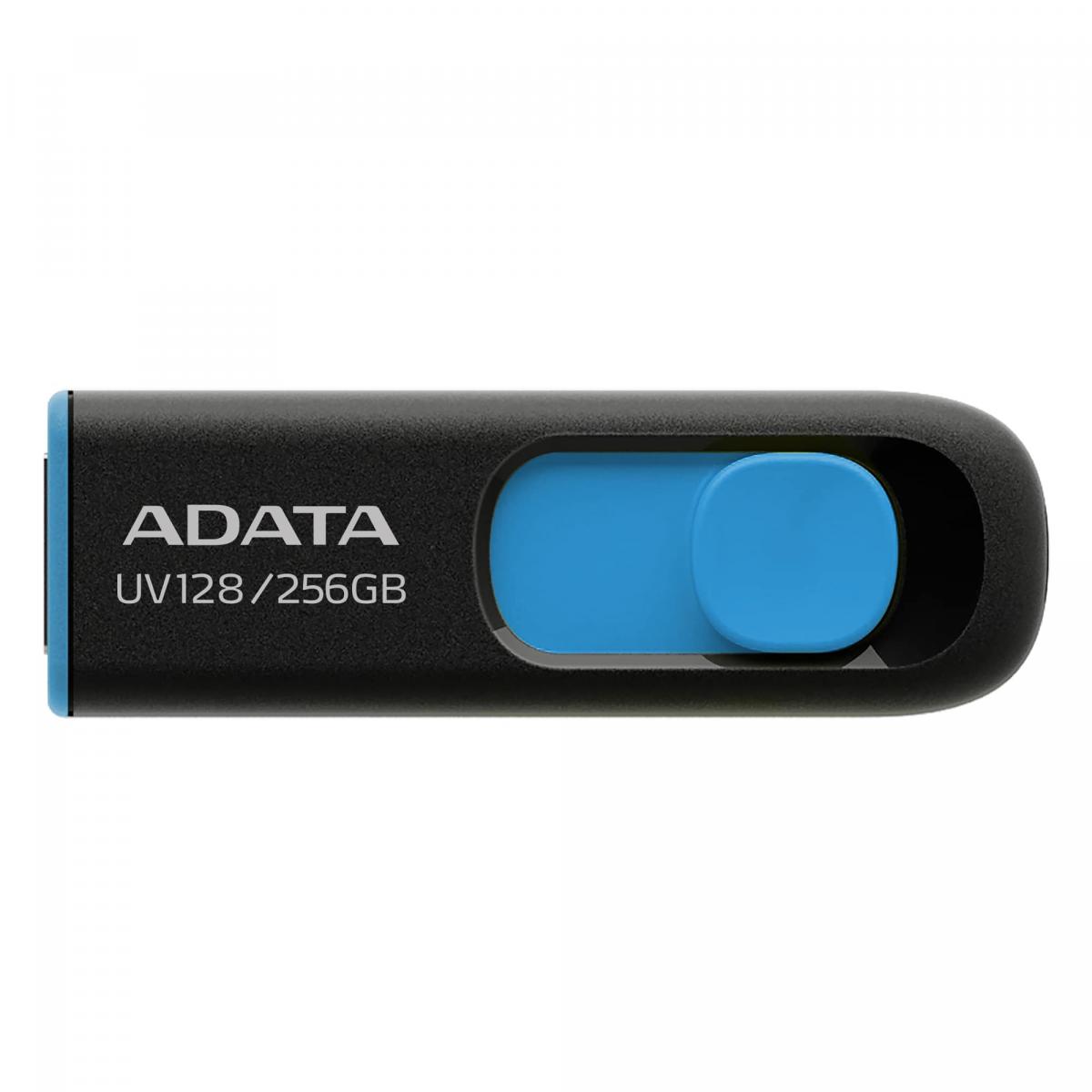Adata DashDrive UV128 256GB USB 3.0 Flash Drive, Black and Blue
