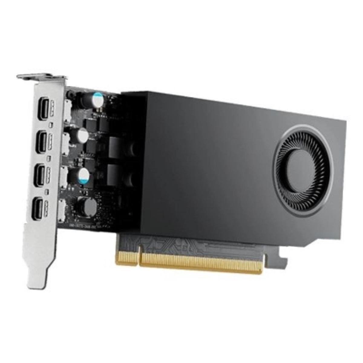 PNY NVIDIA Professional RTX A1000 Graphics Card, 8GB GDDR6, 2307 CUDA Cores, 72 Tensor Cores, Single Fan Low Profile, 4x mini-DisplayPort