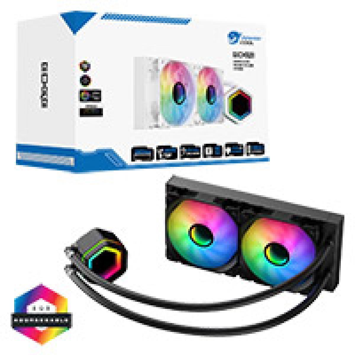 Powercool Edge Black ARGB All-In-One 240mm Intel and AMD CPU Infinity Watercooler