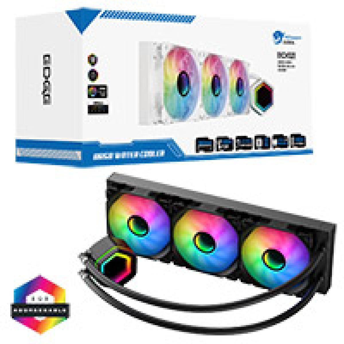 Powercool Edge Black ARGB All-In-One 360mm Intel and AMD CPU Infinity Watercooler