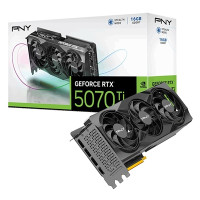 PNY NVIDIA GEFORCE RTX 5070 Ti 16GB, GDDR7 Graphics Card, 8960 CUDA Cores, 2295 MHz Core Clock, Triple Fan, 3x Display Ports / 1x HDMI Port