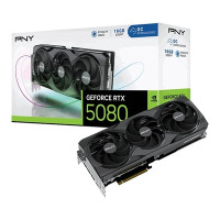 PNY NVIDIA GEFORCE RTX 5080 OC 16GB, GDDR7 Graphics Card, 10752Cuda Cores, 2295 MHz Core Clock, Triple Fan, 3 x Display Ports/ 1 x HDMI Port