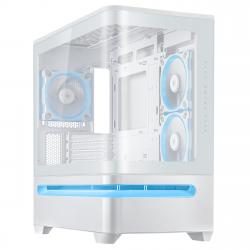 Asus Prime AP202 ARGB Gaming Case w/ Curved Glass Panel, Micro ATX, 3x ARGB Fans, ARGB Light Band, 420mm GPU Support, USB-C 20Gbps, White