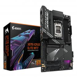 Gigabyte X870 AORUS ELITE WIFI7 AMD AM5 Socket Motherboard, ATX, 4x DDR5 Slots, 4x M.2 Sockets, Fitted I/O Shield, 2.5GbE LAN, Wi-Fi 7, 1x HDMI Port / 2x USB-C (USB4)