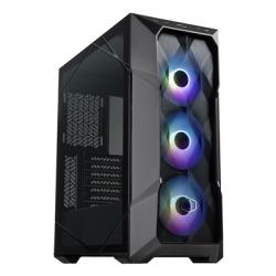 Cooler Master MasterBox TD500 Mesh V2 Case, Black, Mid Tower, 2 x USB 3.2 Gen 1 Type-A / 1 x USB 3.2 Gen 2 Type-C, Tool-Free Crystalline Tempered Glass Side Panel with Polygonal FineMesh Front Panel, 3 x CF120 Addressable RGB Fans Included with ARGB & Fan