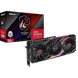 ASRock AMD Radeon RX 7900 XT Phantom Gaming 20GB OC Graphics Card, 20GB GDDR6, 5376 Streams, 2450 MHz Boost Clock, Triple Fan, RGB, 3x DisplayPorts / 1x HDMI Port