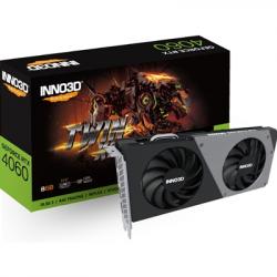 Inno3D NVIDIA GeForce RTX 4060 TWIN X2 8GB GDDR6 Graphics Card, 3072 CUDA Cores, 2490 MHz Boost Clock, Dual Fan, 3x DisplayPorts / 1x HDMI Port