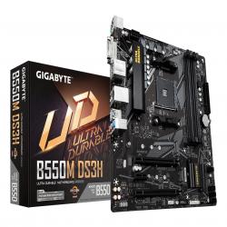 GIGABYTE B550M DS3H Motherboard - AMD Ryzen 5000 CPUs, 5+3 Phases VRM, up to 4733MHz DDR4, 1xPCIe 4.0 + 1xPCIe 3.0 M.2, 1GbE LAN, USB 3.2 Gen 1